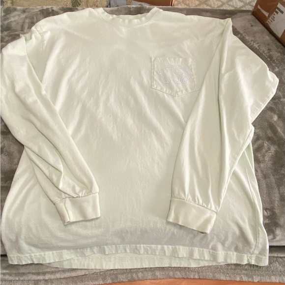 ivory ella Tops - Women's Large Ivory Ella Long Sleeve Tee. Light Green with Blue Elephant